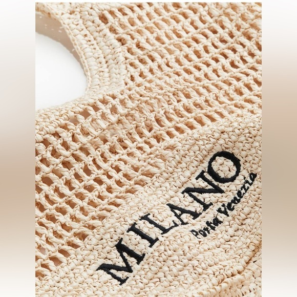 Milano Beige Crochet Tote Bag - Picture 3 of 4